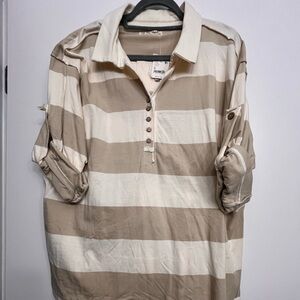 Free People oversized rugby polo, new with tags, never worn